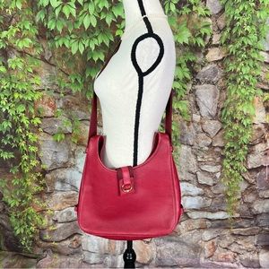 AUTHENTIC HERMES Clemence Tsako Hobo Rouge Adjustable Shoulder Strap Bag
